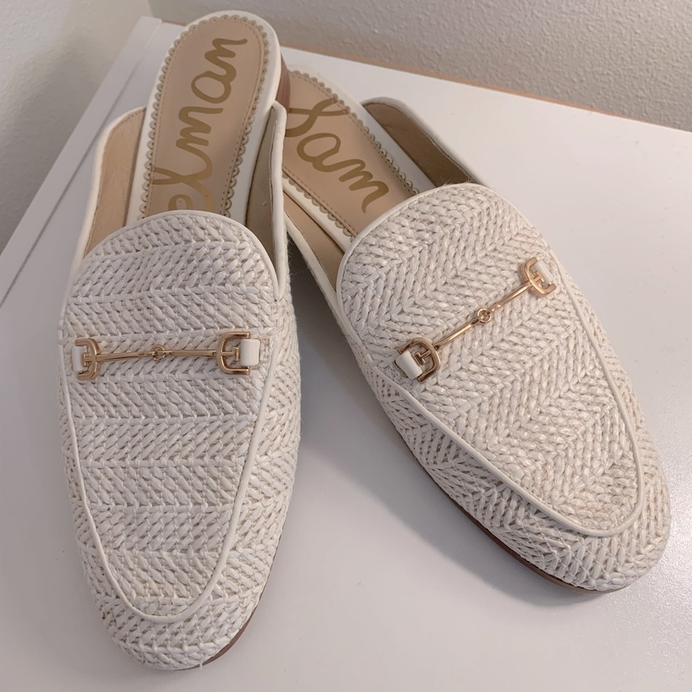 Sam Edelman white woven mule size 9